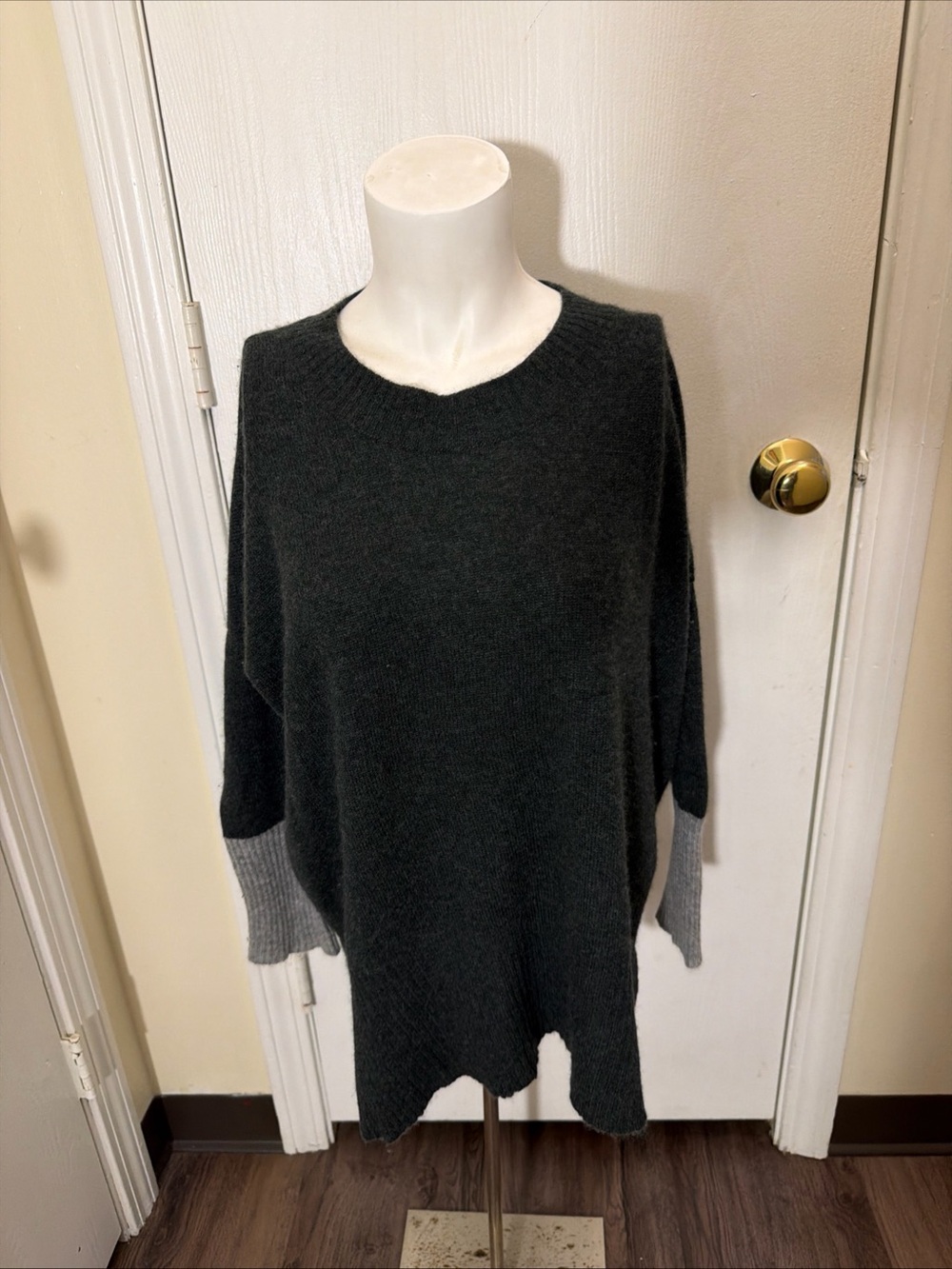 Brora Scottish Cashmere Classic Knitwear Sweater Dark Green Sz US S/M Oversized